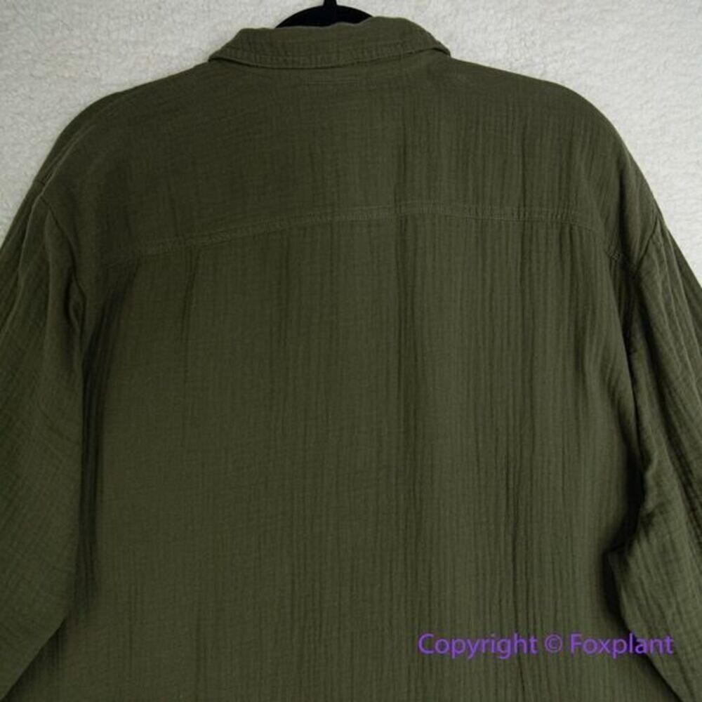 New! Madewell Lightspun Flap Pocket Oversized Ex-Boyfriend Shirt green, size 2X - Picture 9 of 16